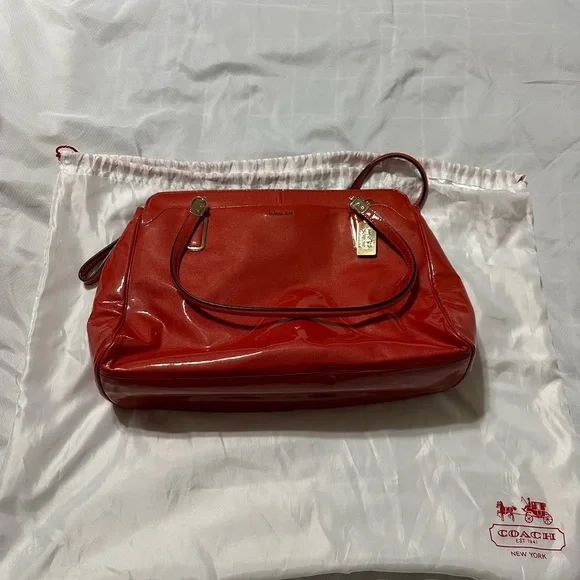 Coach Red Patent Leather Shoulder Bag - Picture 12 of 12